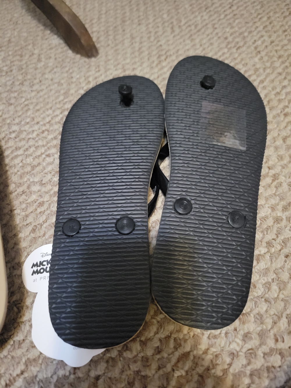 Disney Womens  Beige Mickey & Minnie Slide Sandals 2 pair - Picture 5 of 6